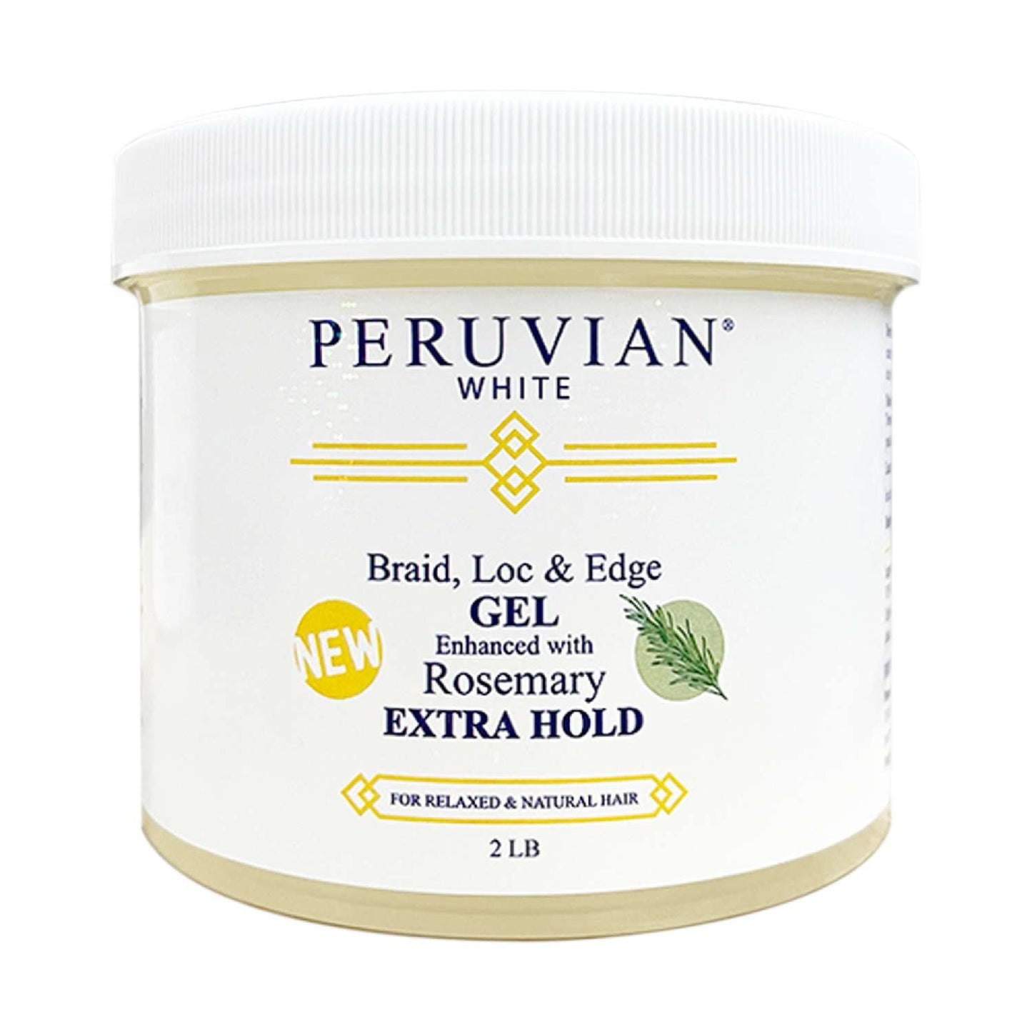 Peruvian White Braid Loc Edge Gel Enhanced With Rosemary Extra Hold 8.0 Fl Oz Extra Hold 32 Oz