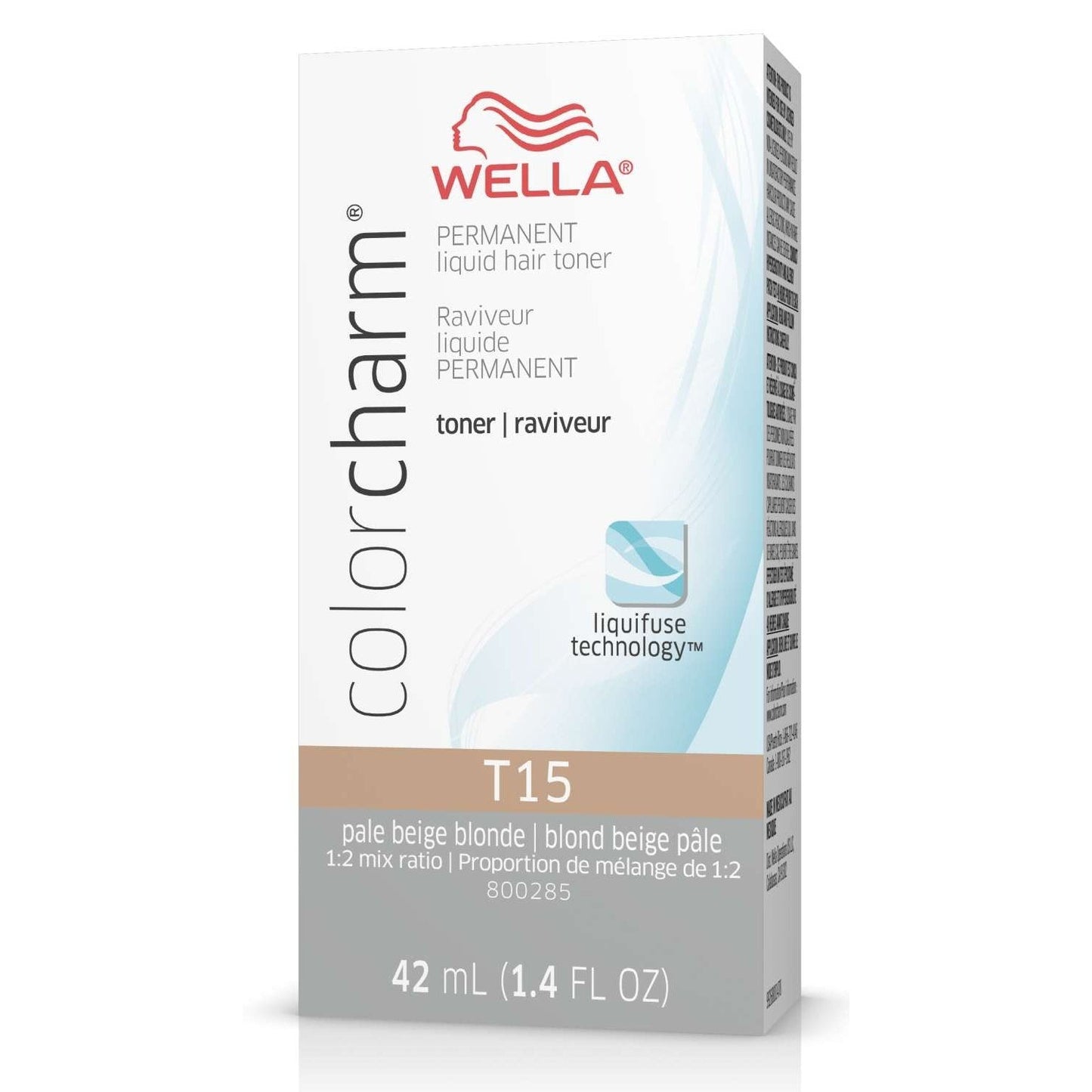 Wella Colorcharm Permanent Liquid Hair Toner T15 Pale Beige Blonde 1.4 Fl Oz