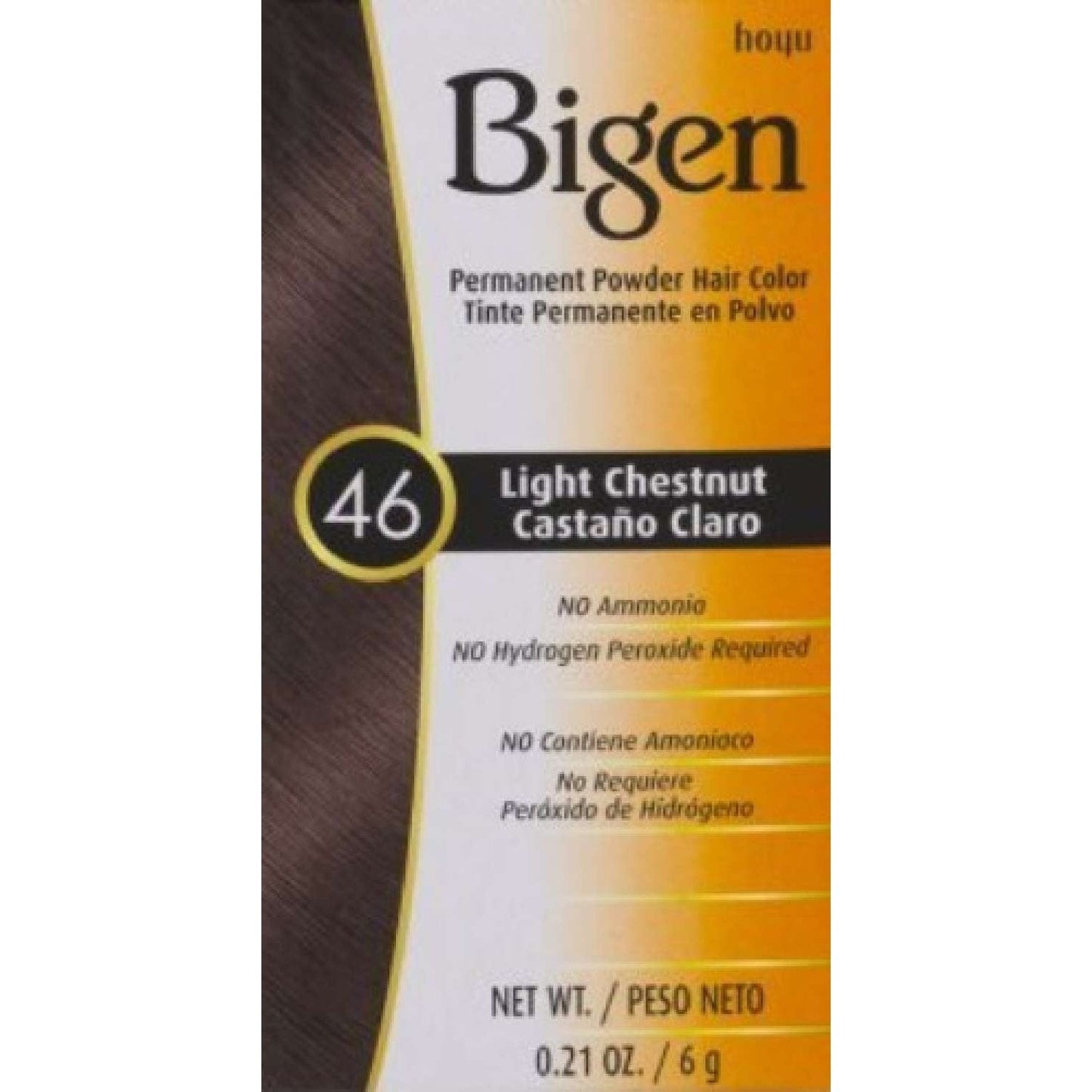 Bigen Permanent Powder Hair Color 46 Light Chestnut Kit