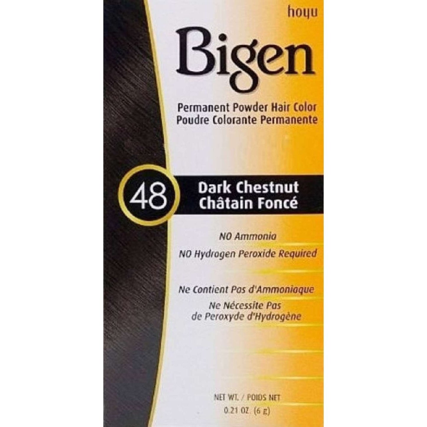 Bigen Permanent Powder Hair Color 48 Dark Chestnut Kit