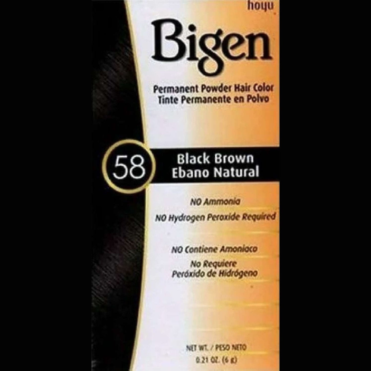 Bigen Permanent Powder Hair Color 58 Black Brown Kit